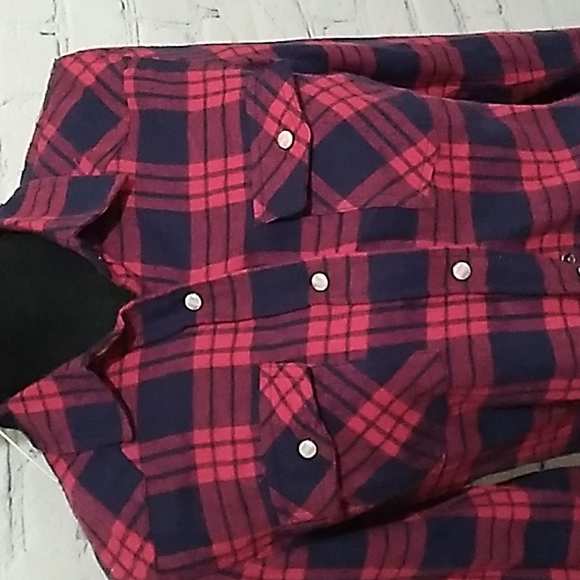 LS Pearl Snap ButtonClosure Flannel Shirt Black - Picture 4 of 12